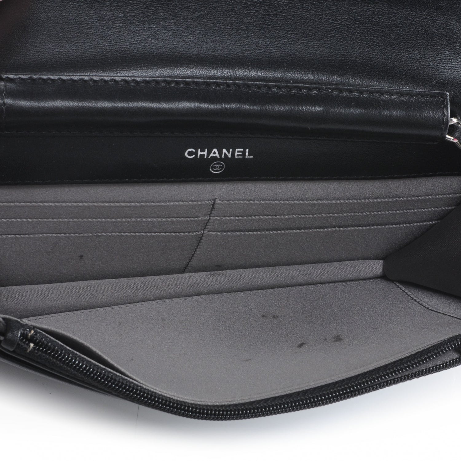 Chanel Lambskin Studded CC Wallet On Chain WOC Black 7 of 10