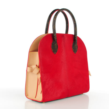 Louis Vuitton Monogram Calf Hair Spikes Iconoclasts Christian Louboutin Tote Red 3 of 7