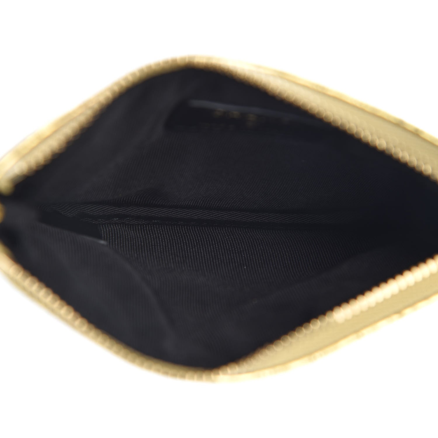 Chanel Metallic Calfskin Crocodile Embossed Cocodile Cosmetic Case Gold 5 of 8