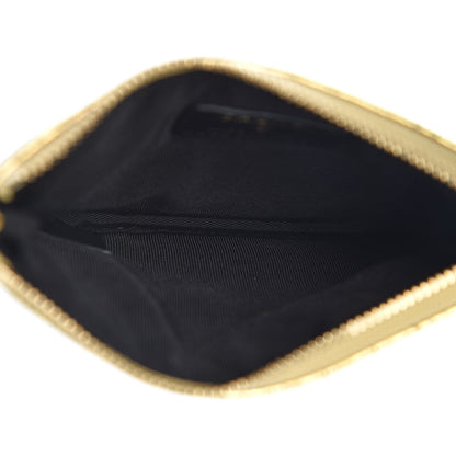 Chanel Metallic Calfskin Crocodile Embossed Cocodile Cosmetic Case Gold 5 of 8