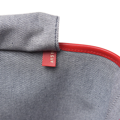 Louis Vuitton Denim Damier Monogram Patchwork Neverfull Blue Rouge 7 of 9