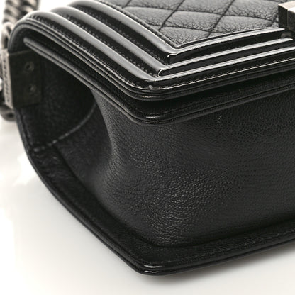 Chanel Goatskin Quilted Patent Small Duo Boy Flap Black 8 of 10