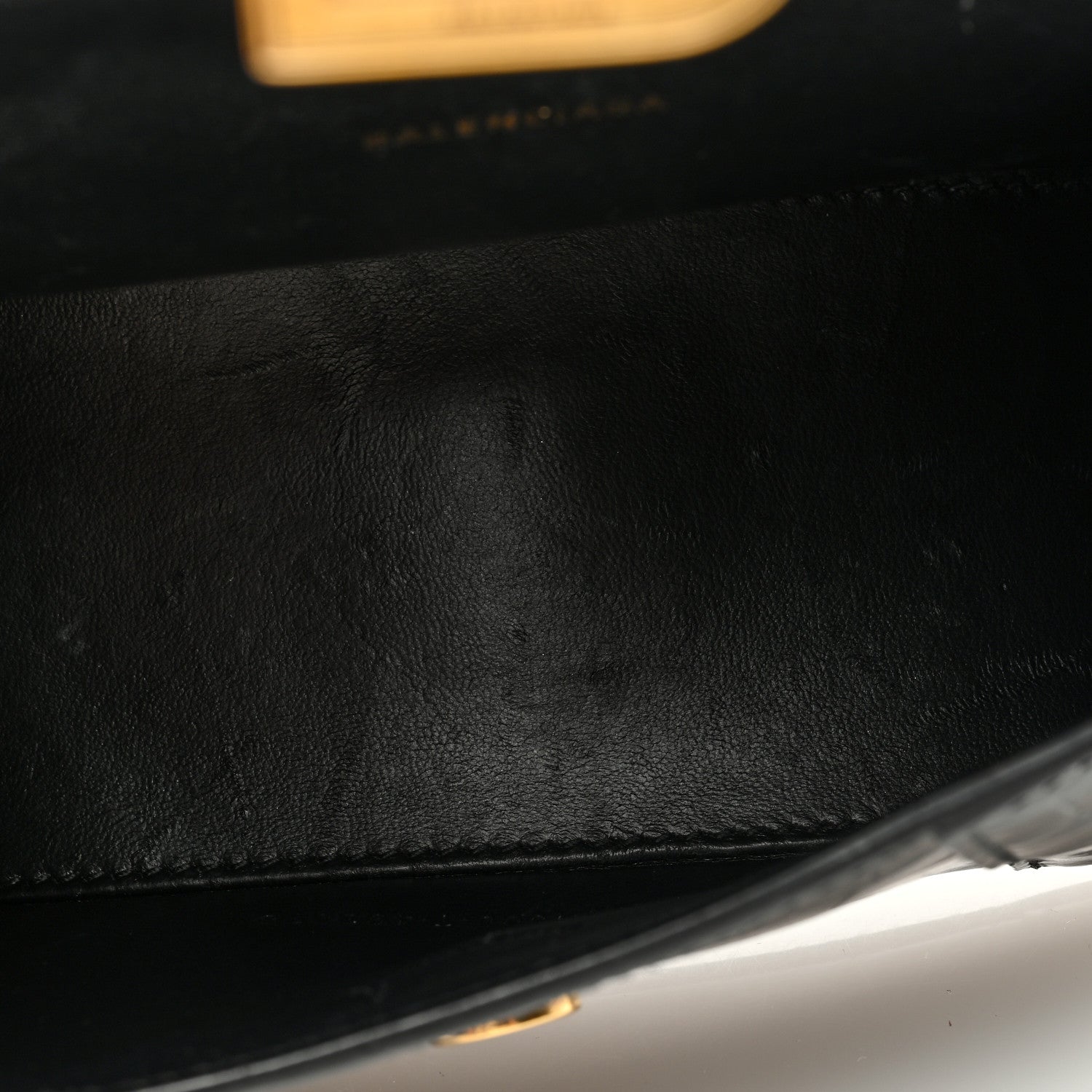 Balenciaga Shiny Calfskin Crocodile Embossed Hourglass Top Handle Bag XS Black 5 of 9