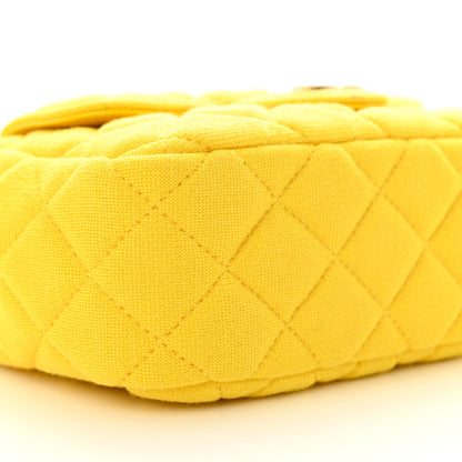 Chanel Jersey Quilted Small Wavy CC Hobo Yellow 9 of 10