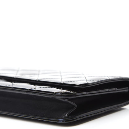 Chanel Patent Quilted Wallet On Chain WOC Black 7 of 13