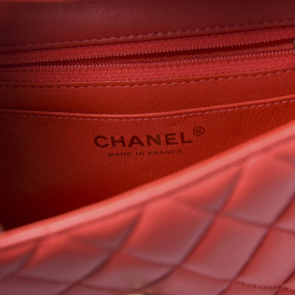 Chanel Lambskin Quilted Mini Rectangular Flap Red 5 of 9