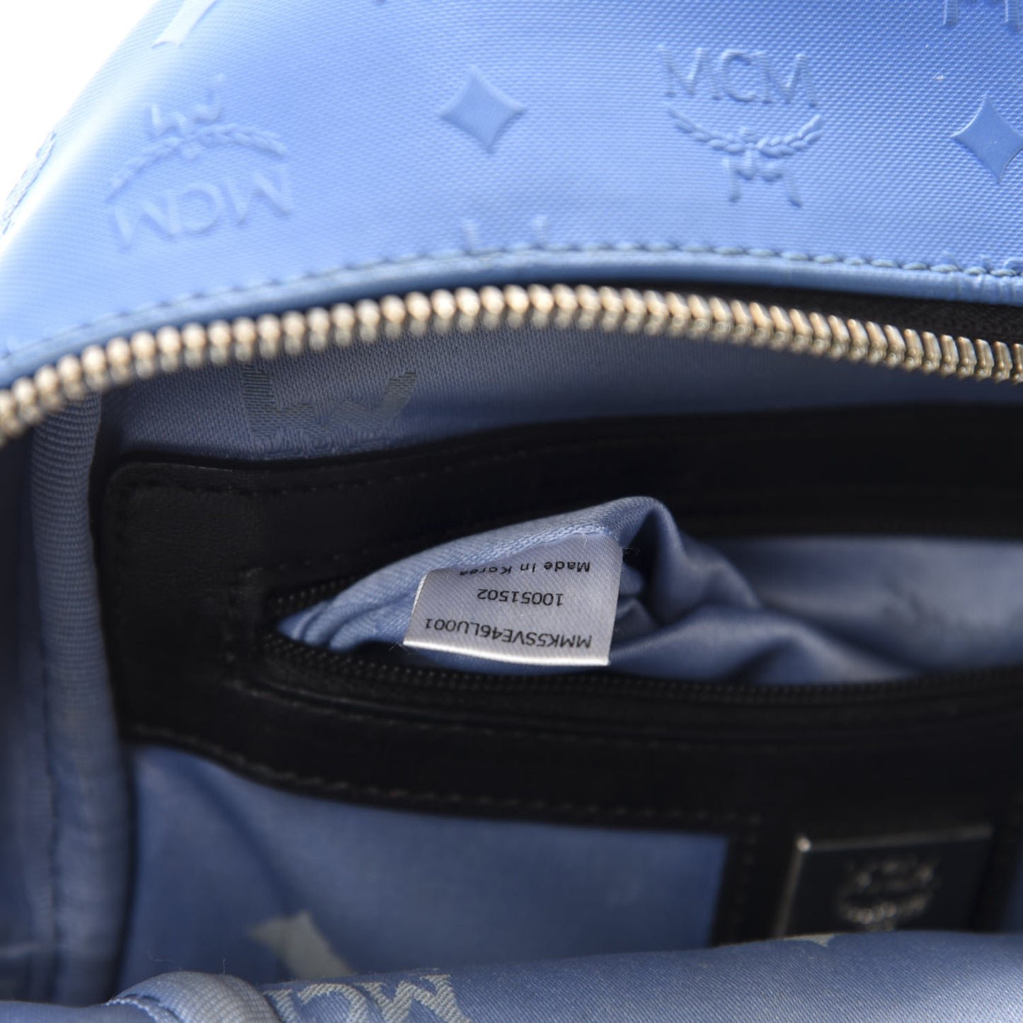 Calfskin Visetos Diamond Printed Small Backpack Blue