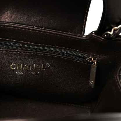 Chanel Metallic Aged Calfskin Quilted Nano Kelly Shopper Light Brown 6 of 11