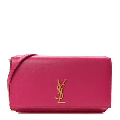 Saint Laurent Smooth Calfskin Monogram Phone Holder Crossbody Fuchsia Couture 1 of 9