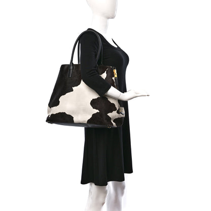 Tom Ford Calf Hair Medium Jennifer Trapeze Tote Brown White 2 of 17