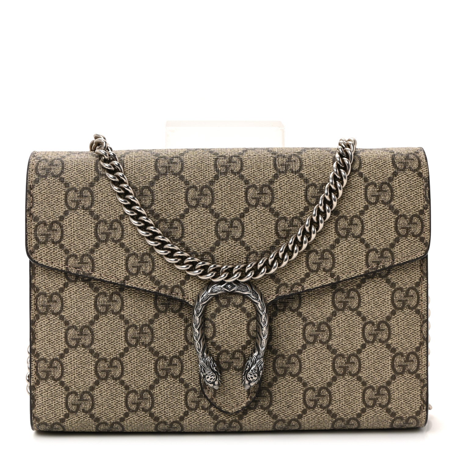 Gucci GG Supreme Monogram Mini Dionysus Chain Wallet Beige Taupe 1 of 9