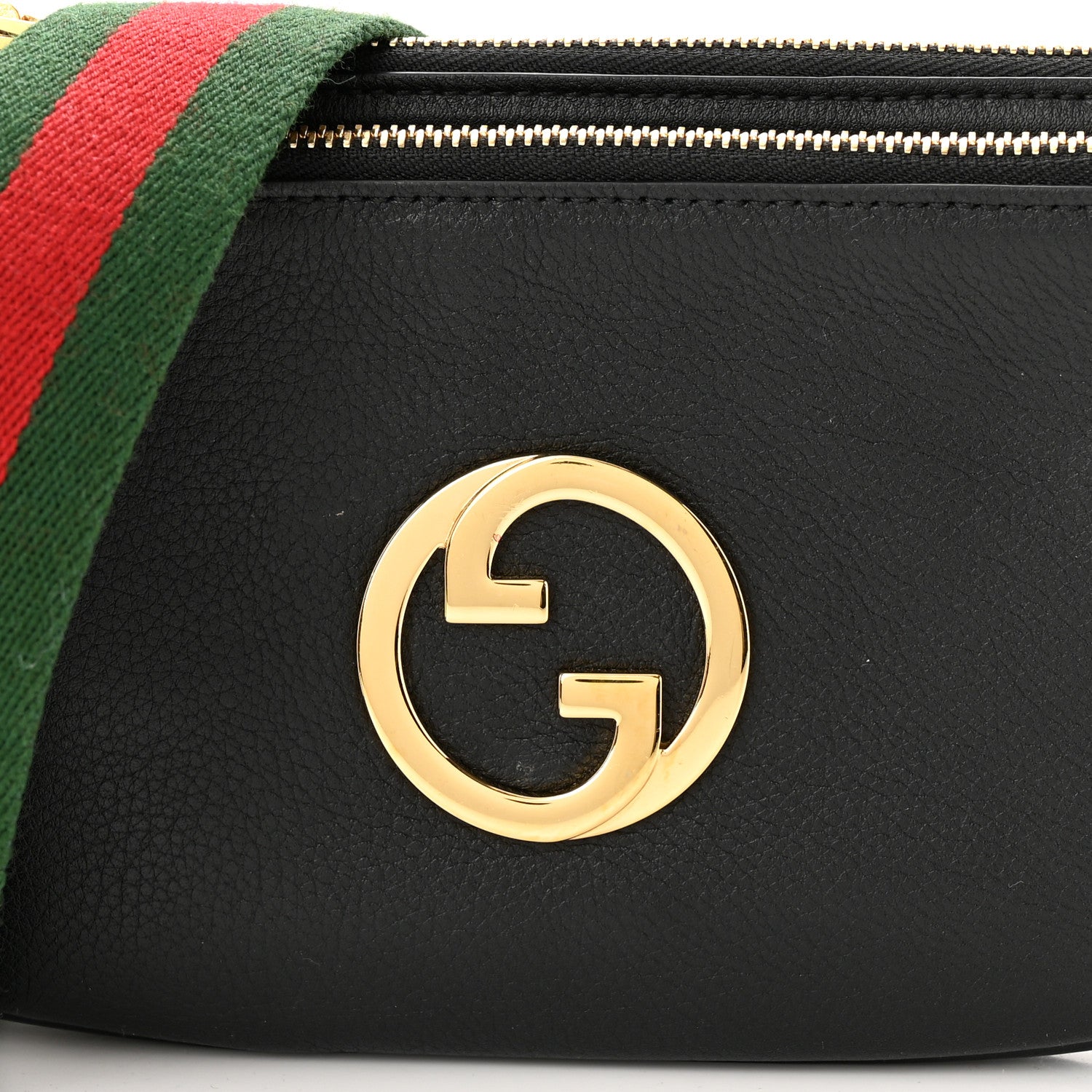 Gucci Roxy Calfskin Web Mini Blondie Crossbody Bag Black 9 of 12