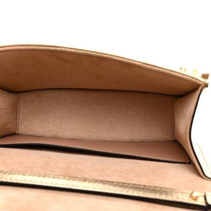 Valentino Garavani Laminated Calfskin Crystal Vlogo Small Loco Shoulder Bag Gold 5 of 13