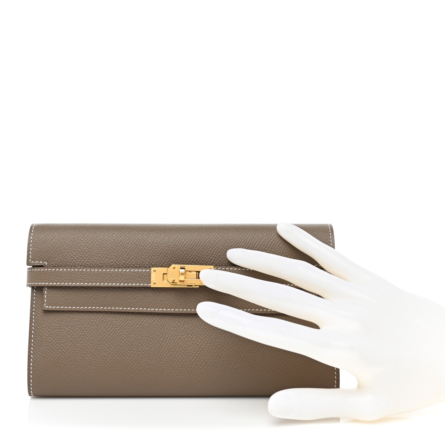 Hermes Epsom Kelly Longue Wallet Etoupe 2 of 10
