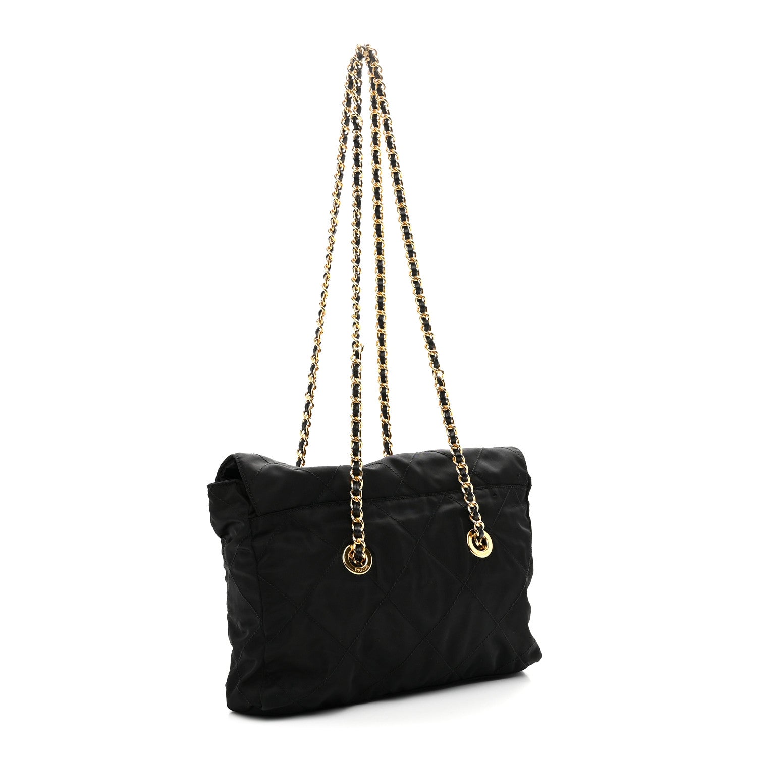 Prada Nylon Tessuto Impuntu Quilted Flap Shoulder Bag Black 3 of 10