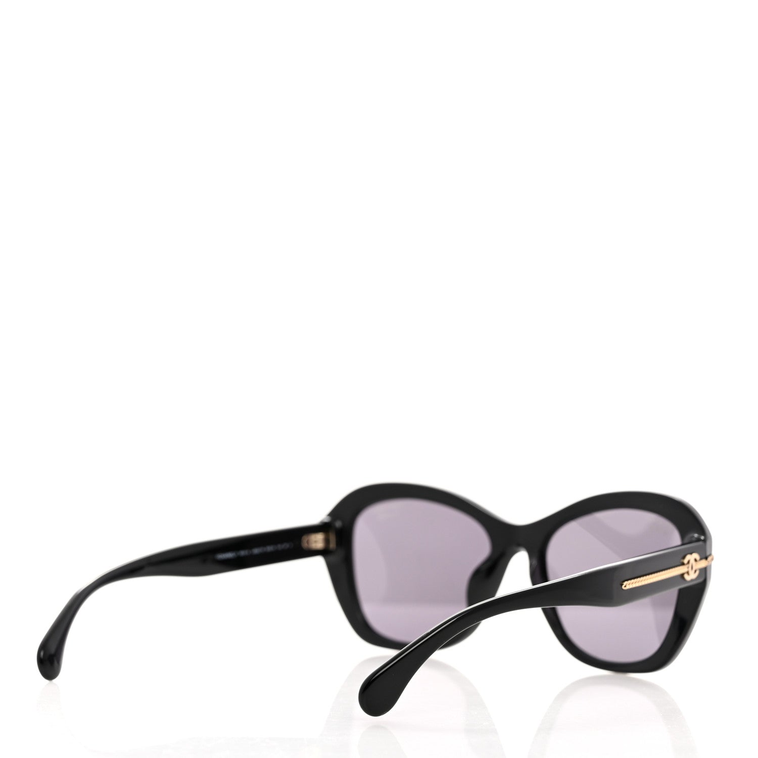 Chanel Acetate Polarized CC Butterfly Sunglasses 5510-A Black 4 of 8