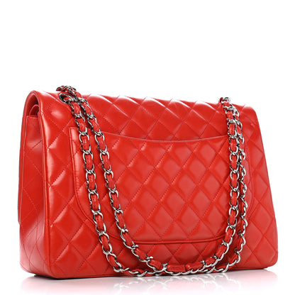 Chanel Lambskin Quilted Maxi Double Flap Red 3 of 9