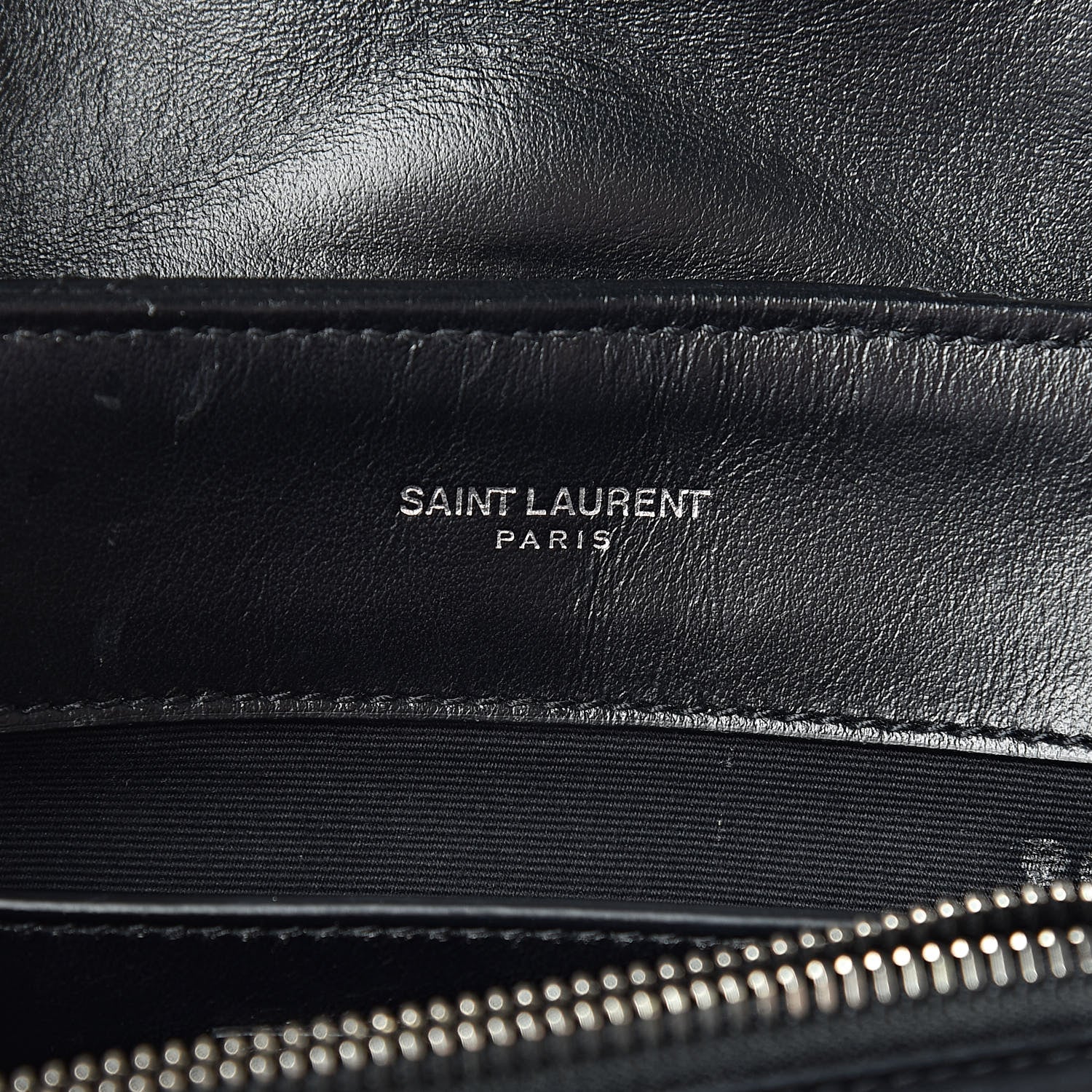 Saint Laurent Calfskin Y Quilted Studded Monogram Small Loulou Chain Satchel Black 6 of 15