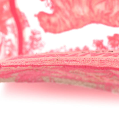 Christian Dior Transparent Canvas Embroidered Small Toile De Jouy Reverse Book Tote Fluorescent Pink 15 of 17