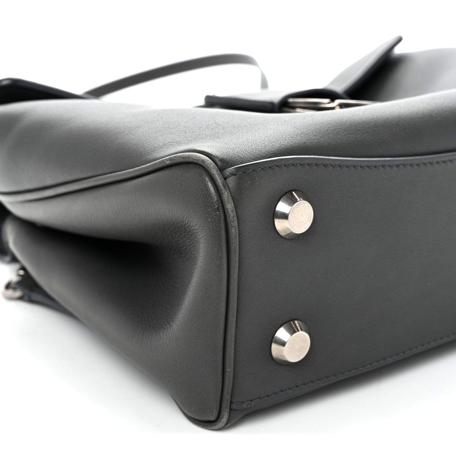 Balenciaga Natural Smooth Calfskin Mini Rodeo Top Handle Handbag Grey 8 of 11