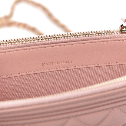 Chanel Caviar Quilted Small Boy Clutch With Chain Pink 8 of 12