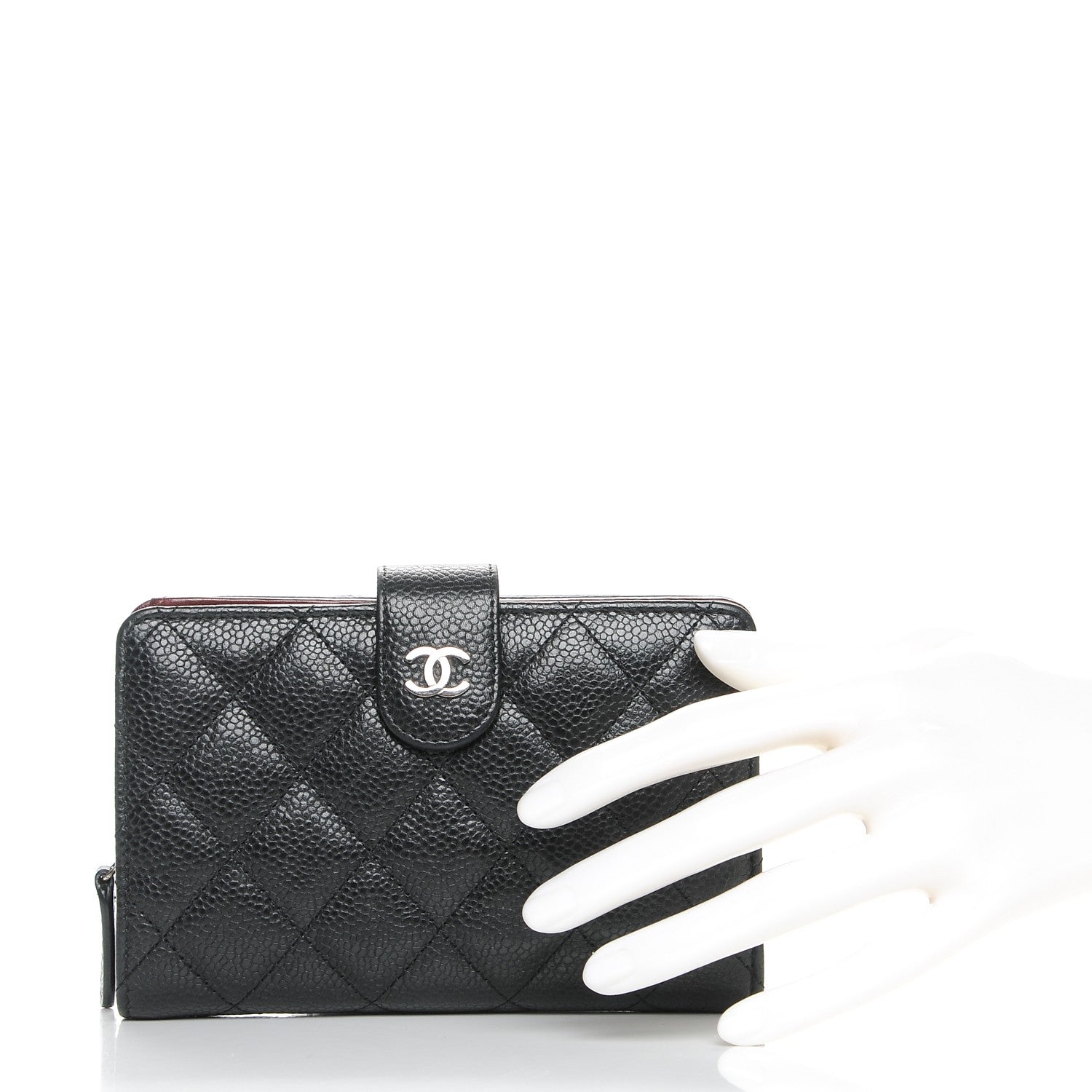 Chanel Caviar Quilted Zipped Pocket Wallet Black 2 of 8