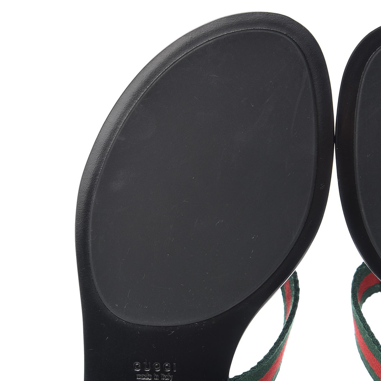 Nylon Guccissima Web Womens Thong Sandals 38.5 Green Red Black
