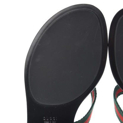 Gucci Nylon Guccissima Web Womens Thong Sandals 38.5 Green Red Black 9 of 12
