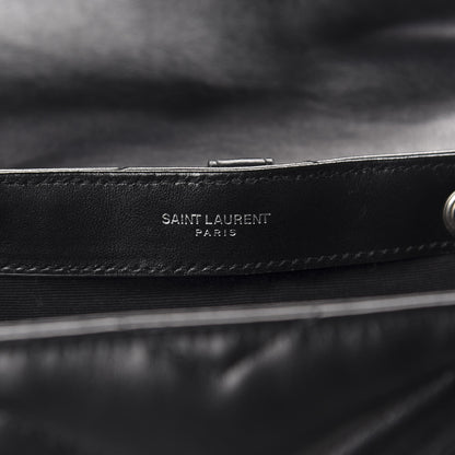 Saint Laurent Calfskin Y Quilted Monogram Small Loulou Backpack Black 9 of 11