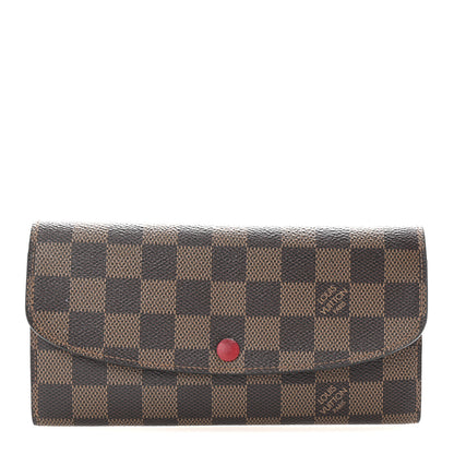 Louis Vuitton Damier Ebene Emilie Wallet Red 1 of 7
