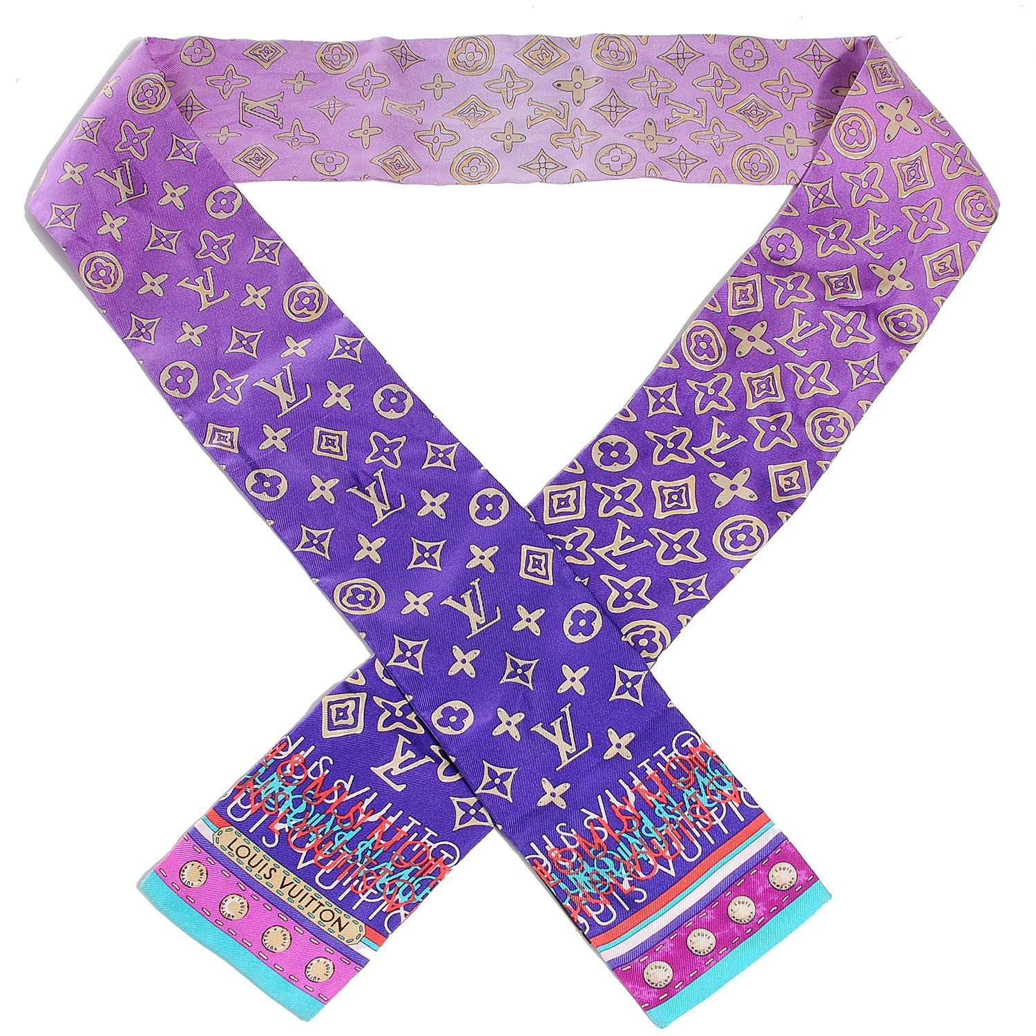 Louis Vuitton Silk Monogram Map Bandeau 1 of 6