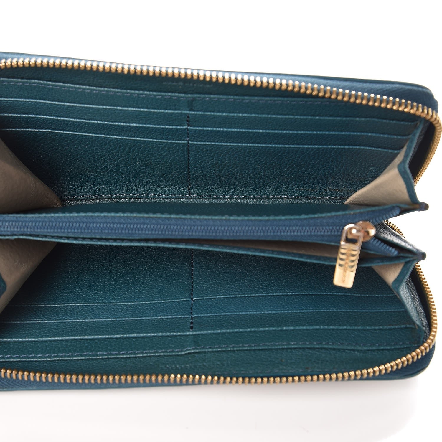 Burberry Haymarket Check Large Ziggy Zip Around Wallet Green 5 of 8