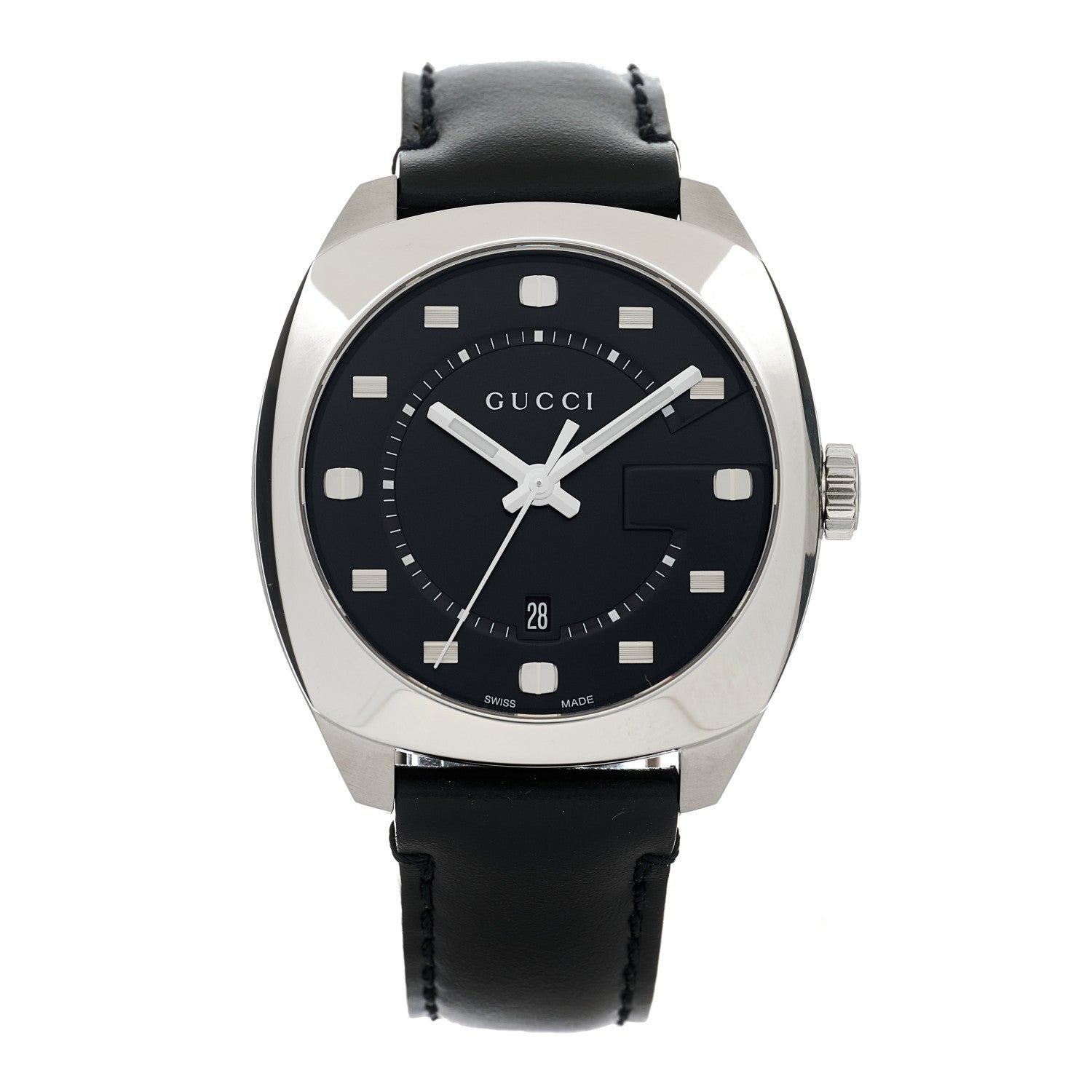 Gucci Stainless Steel Calfskin 40mm GG2570 Quartz Watch Black 1 of 5