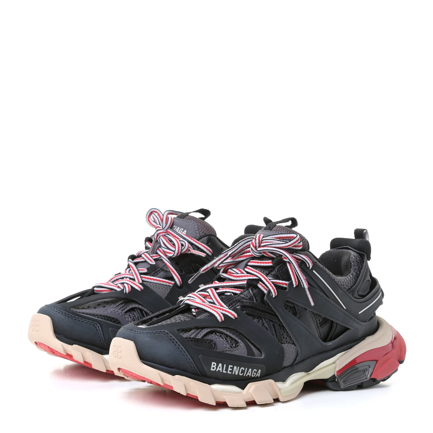 Balenciaga Mesh Nylon Womens Track Sneakers 37 Black Gris 3 of 13
