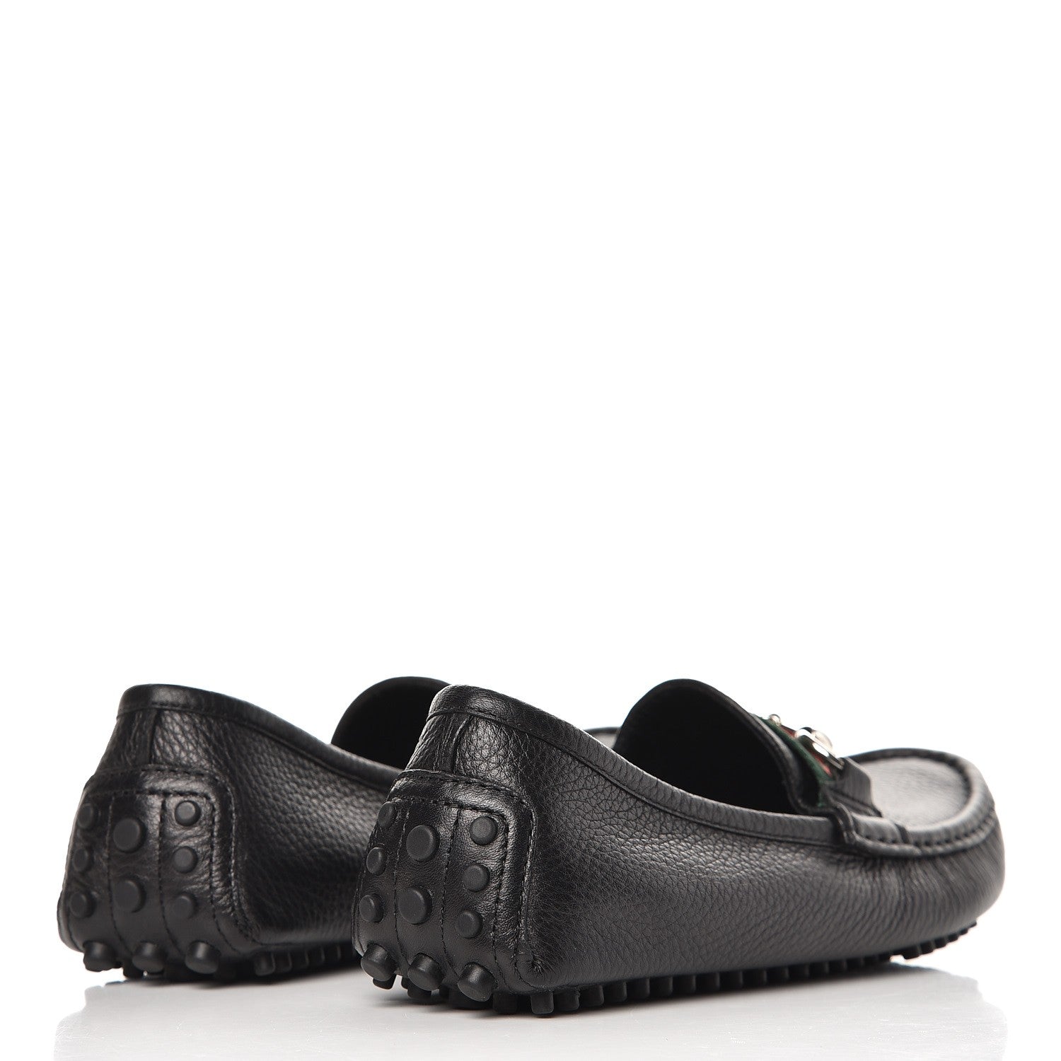 Gucci Calfskin Horsebit Web Driver Loafers 36.5 Black 4 of 8