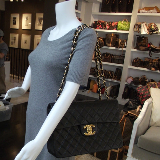 Chanel Lambskin XL Jumbo Flap Black 2 of 13