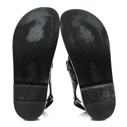 Chanel Grained Calfskin Velcro Dad Sandals 40 Black 6 of 10