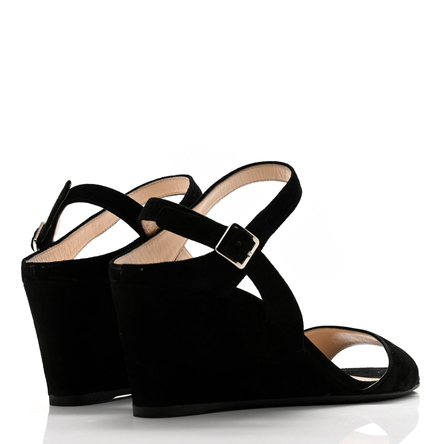 Velvet Platform Sandals 37.5 Black