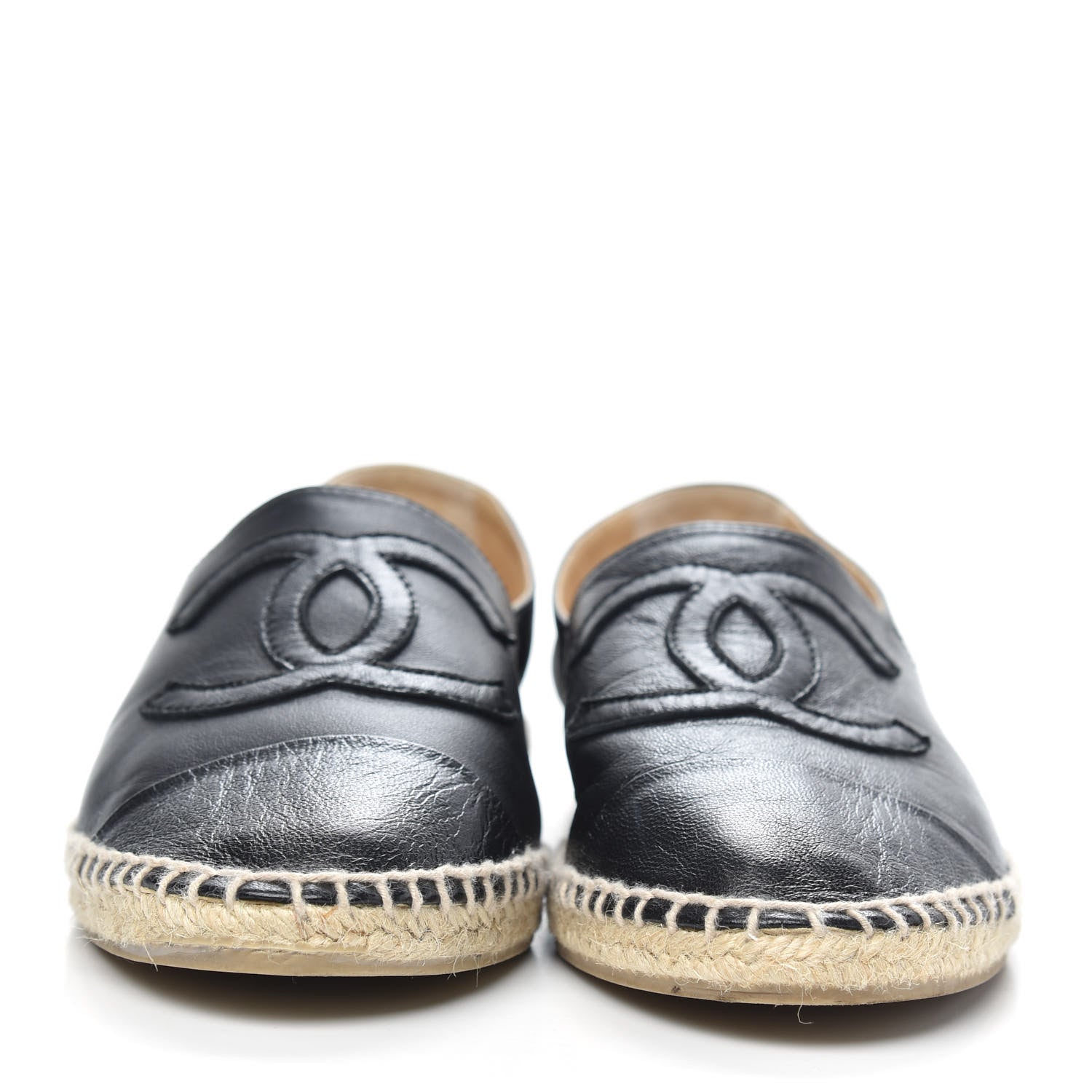 Chanel Lambskin CC Espadrilles 41 Black 2 of 13