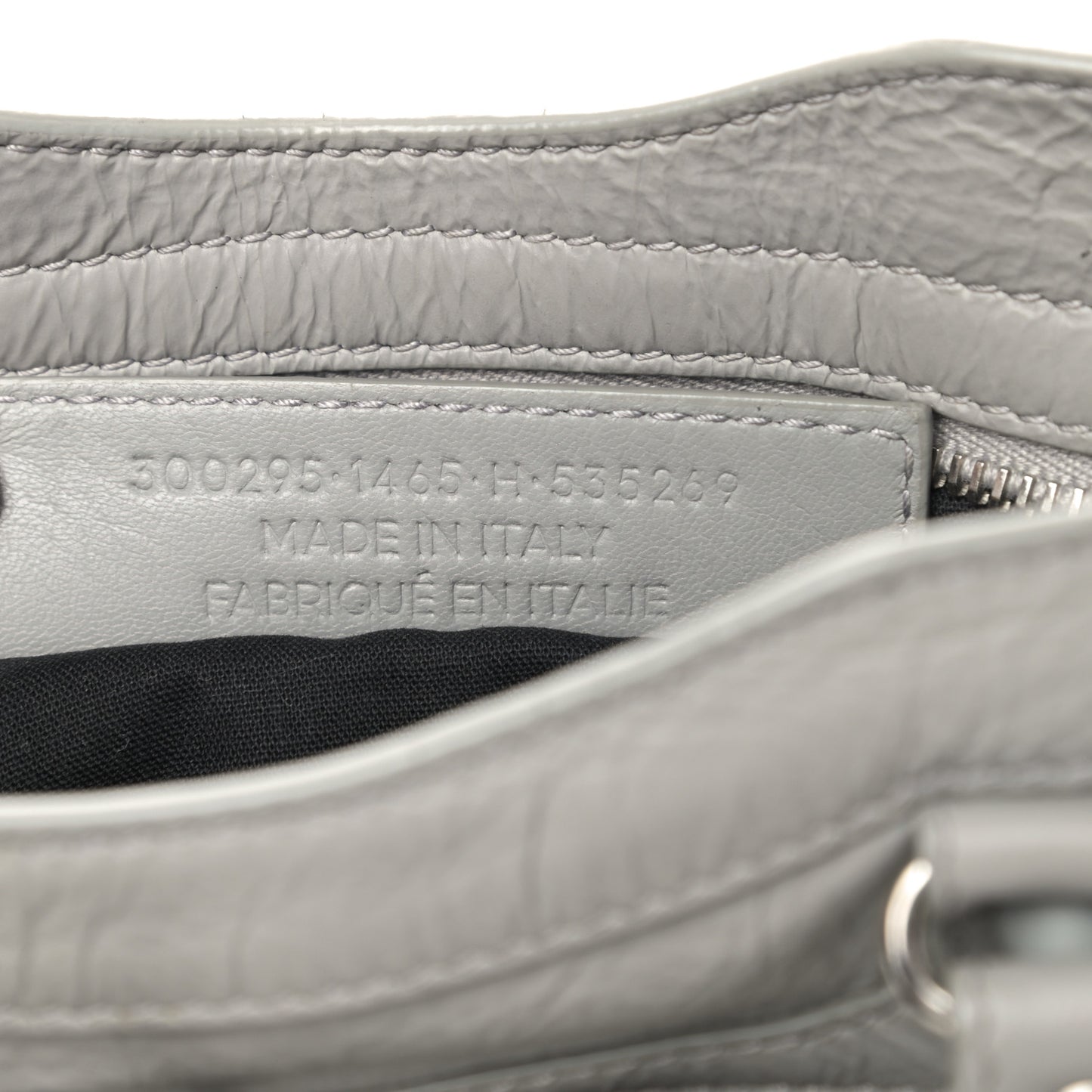 Matte Goatskin Rubber Covered Classic Hardware Mini City Gris Glace