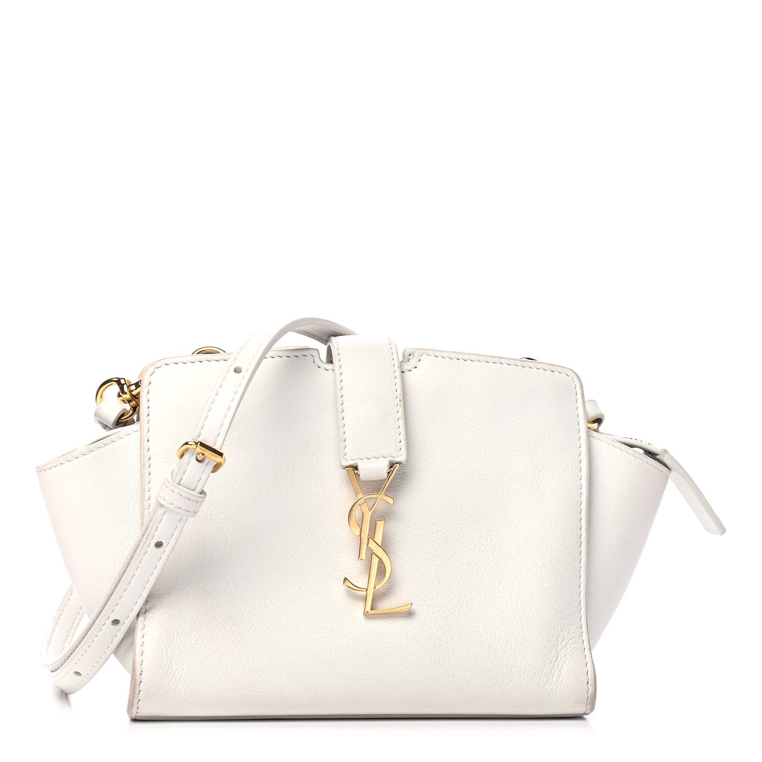 Saint Laurent Calfskin Monogram Toy Cabas White 1 of 5