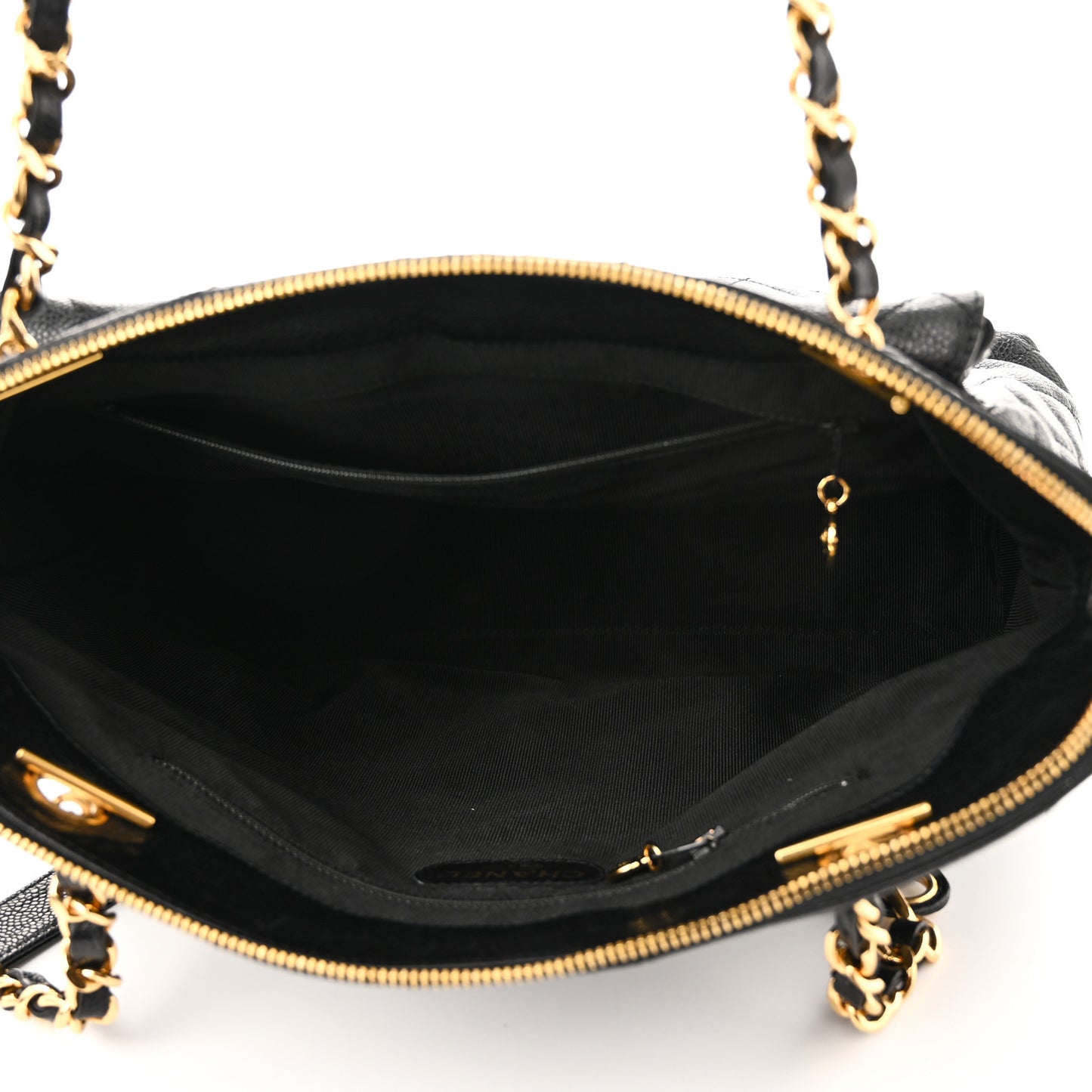 Caviar Quilted Flap Shoulder Bag Black