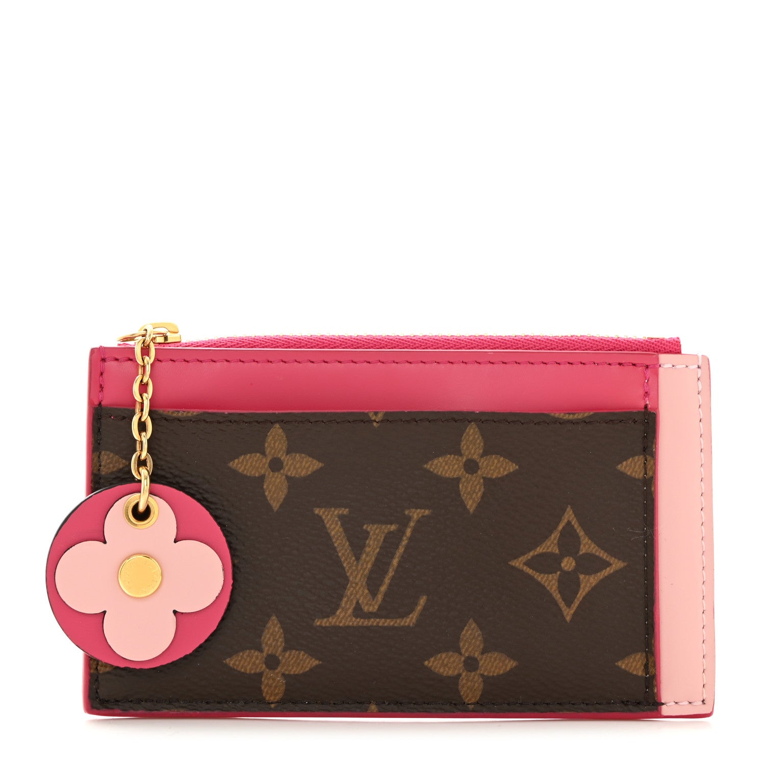 Louis Vuitton Monogram Blooming Flowers Zipped Card Holder Hot Pink Rose Ballerine 1 of 8