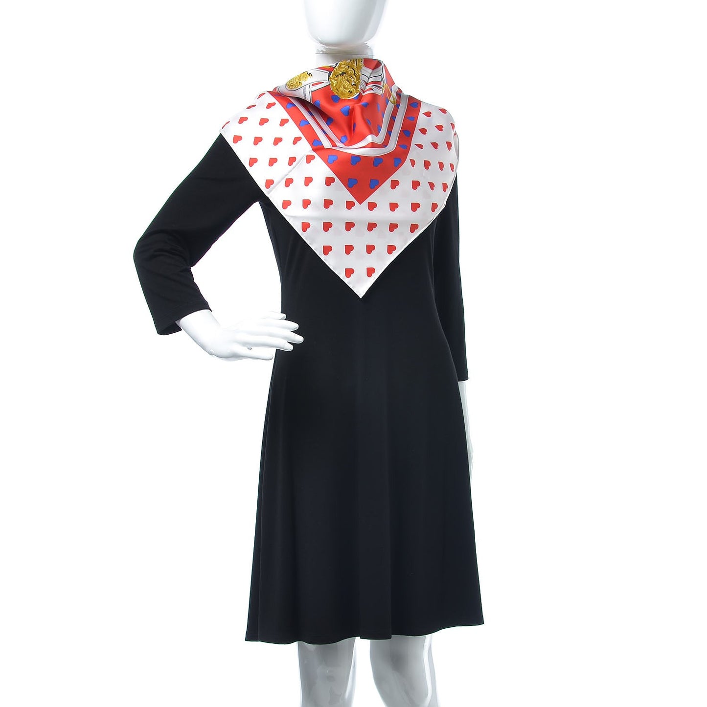 Silk Brides De Gala Love Scarf 90 Rouge Vif Marine White