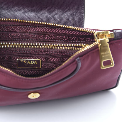 Prada Tessuto Nylon Saffiano Crossbody Bag Granato 8 of 9