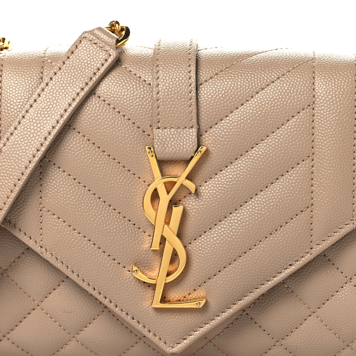 Grain De Poudre Textured Mixed Matelasse Triquilt Small Monogram Satchel Dark Beige