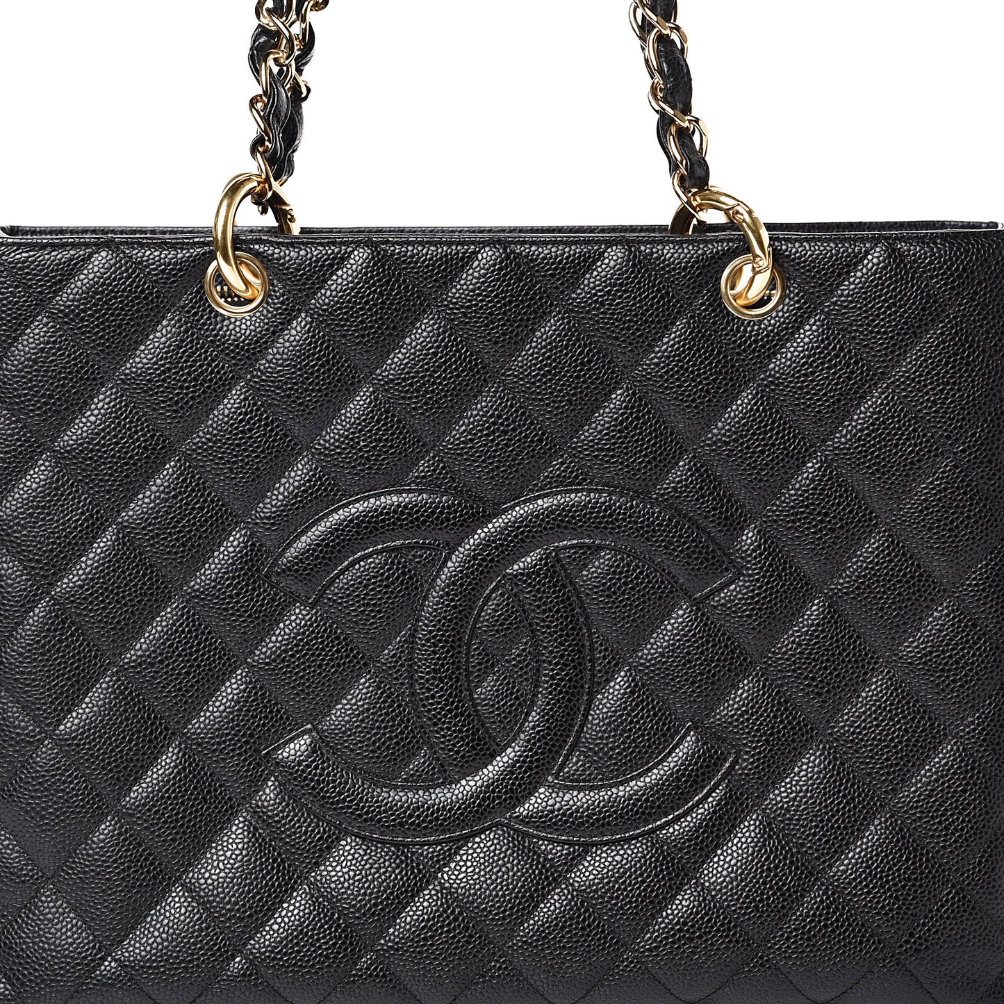 Caviar Quilted Grand Shopping Tote GST Black