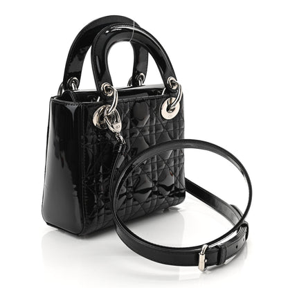 Christian Dior Patent Cannage Mini Lady Dior Black 3 of 9