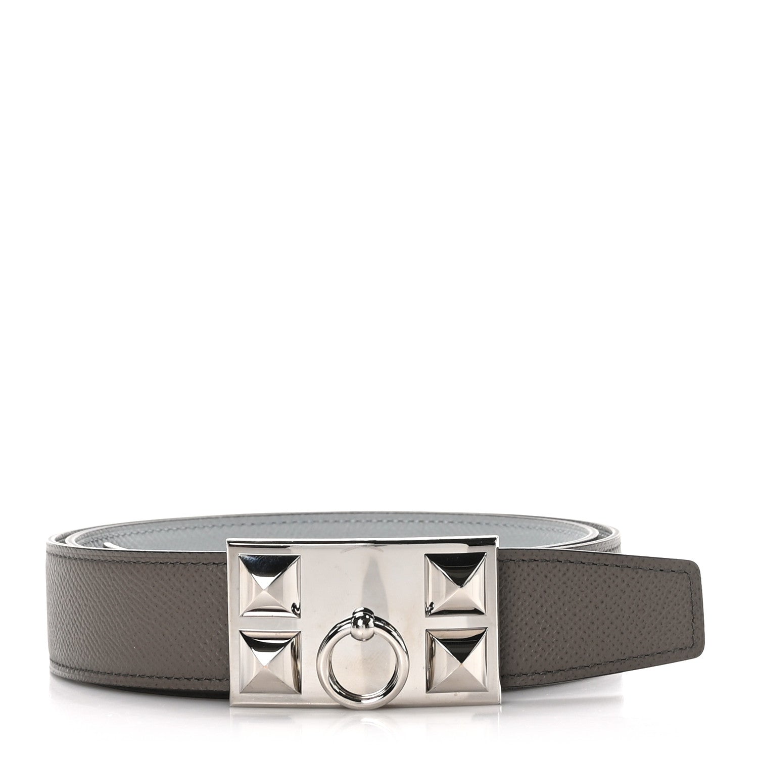 Hermes Epsom 24mm Collier De Chien CDC Belt 90 36 Etain Bleu Glacier 1 of 5