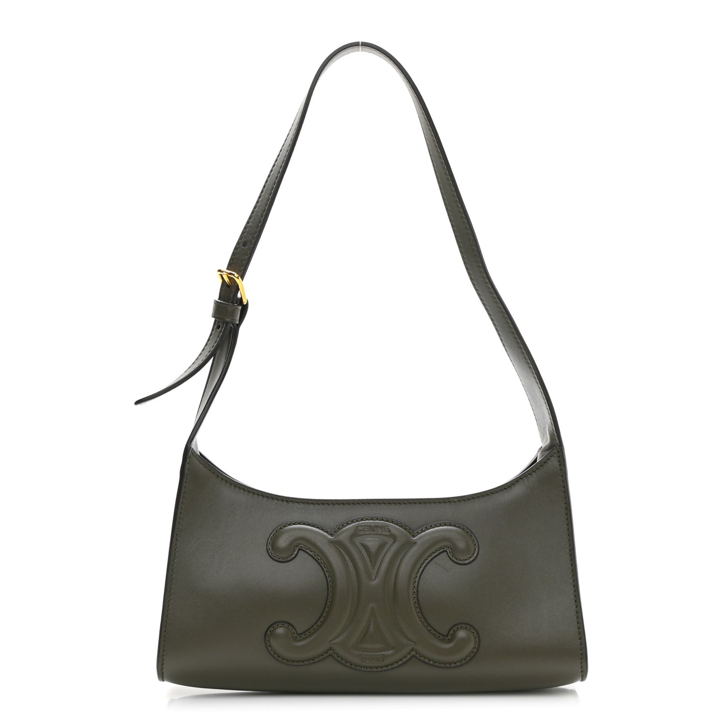 Smooth Calfskin Cuir Triomphe Shoulder Bag Dark Army